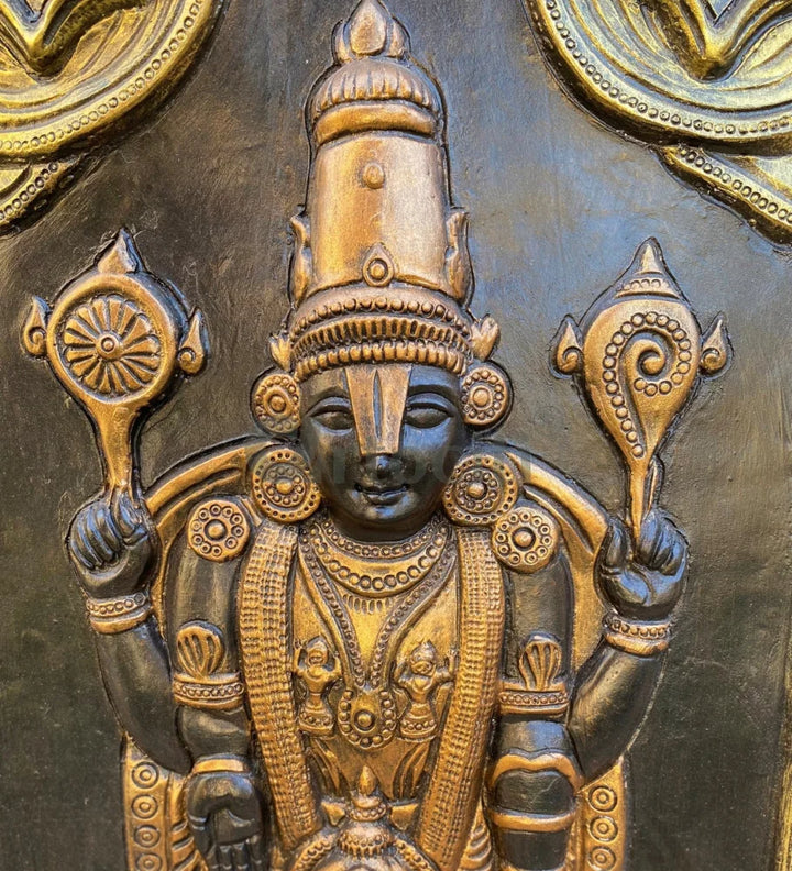 Tirupati Balaji with Goddess Lakshmi 3D Wall Art Relief Mural