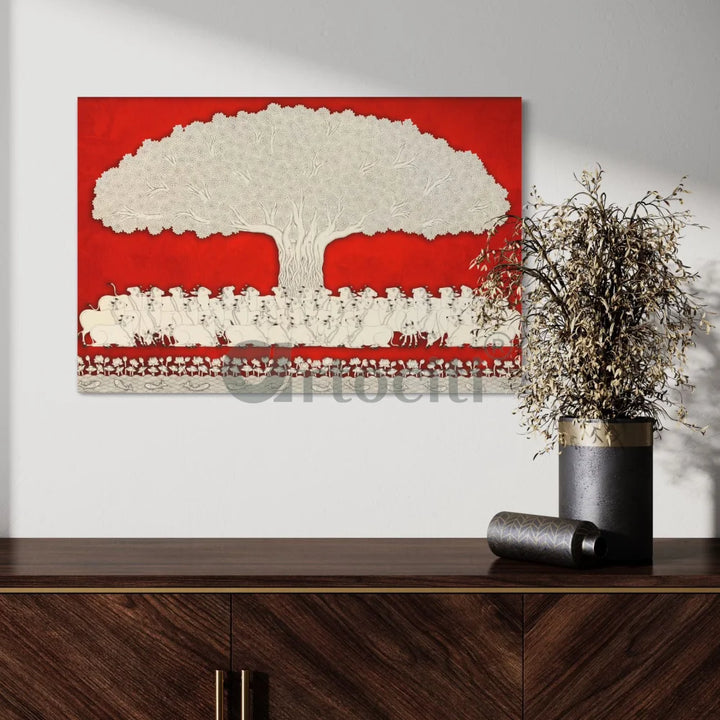 Tree of Life Pichwai Phad Art Canvas Giclee Print